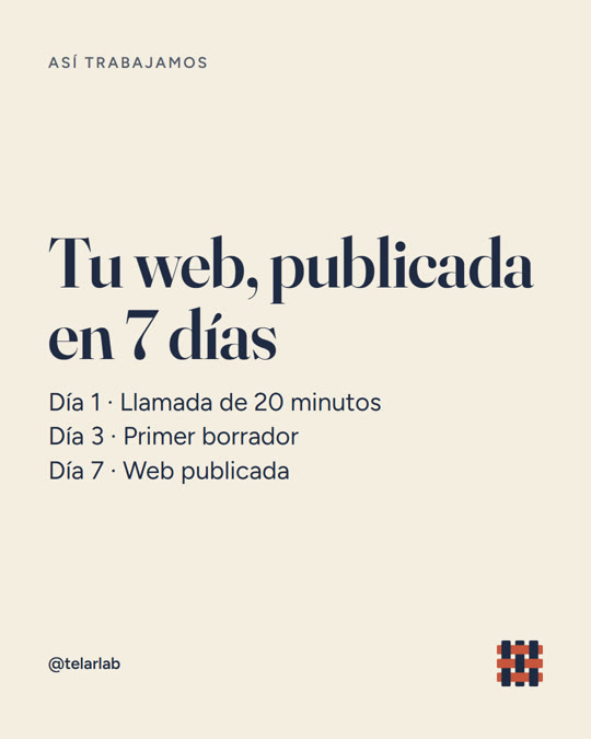 Tu web, publicada en 7 días