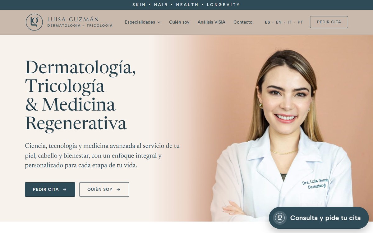Web de la Dra. Luisa Guzmán, dermatóloga en Gran Canaria